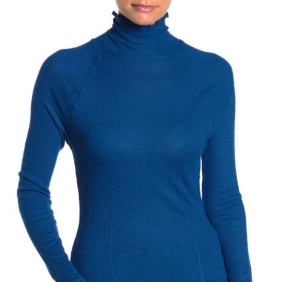 Free People Tops - Free People Navy Blue Skyline Thermal Top Shirt